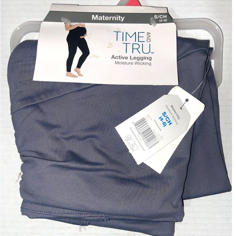 Time and Tru Maternity Active Legging Moisture Wicking Size Small S Gray NEW!